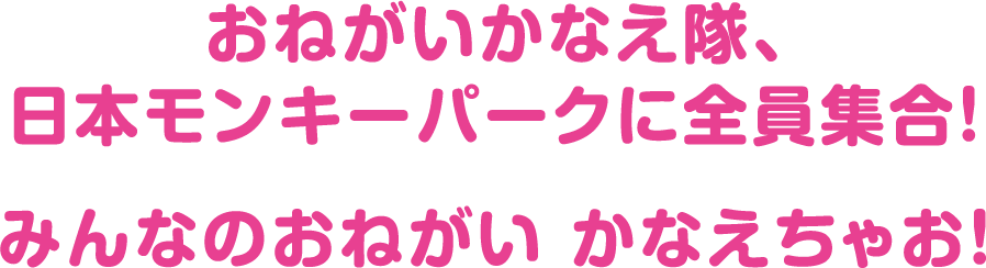 おねがいかなえ隊、日本モンキーパークに全員集合！みんなのおねがい かなえちゃお！